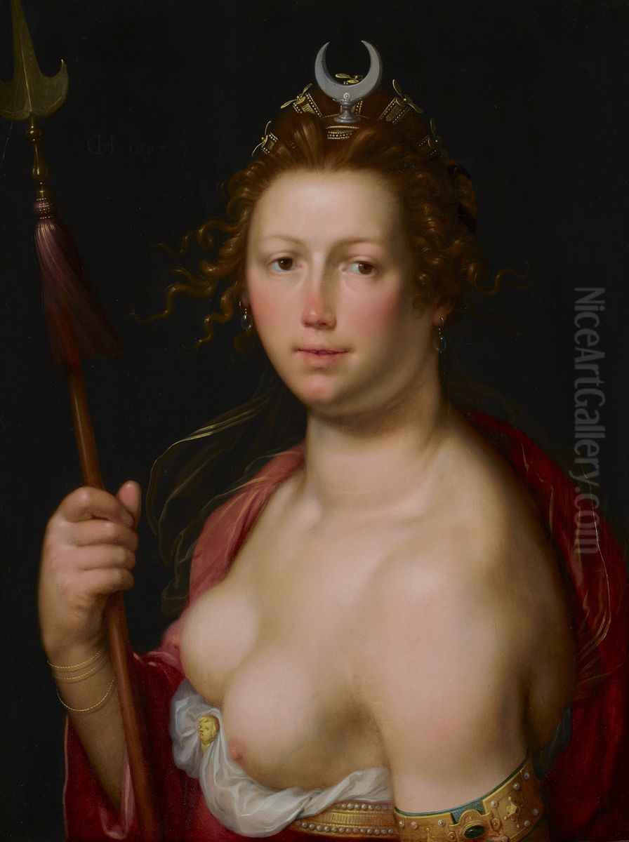 Diana as Goddess of the Hunt Oil Painting by Cornelis van Haarlem