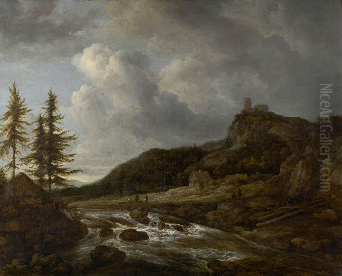 Paysage montagneux avec torrent Oil Painting by Jacob Van Ruisdael