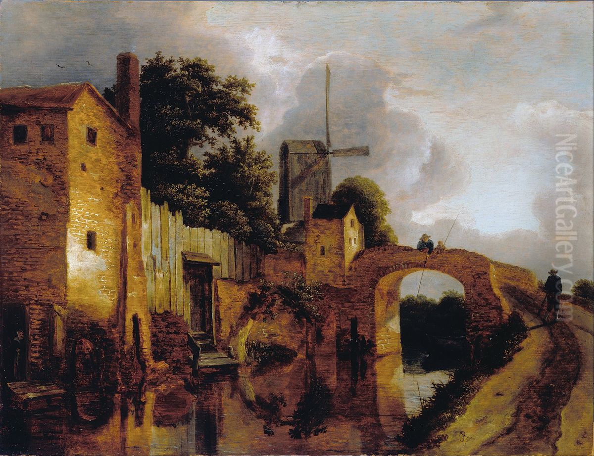 Canal with Bridge Oil Painting by Jacob Van Ruisdael