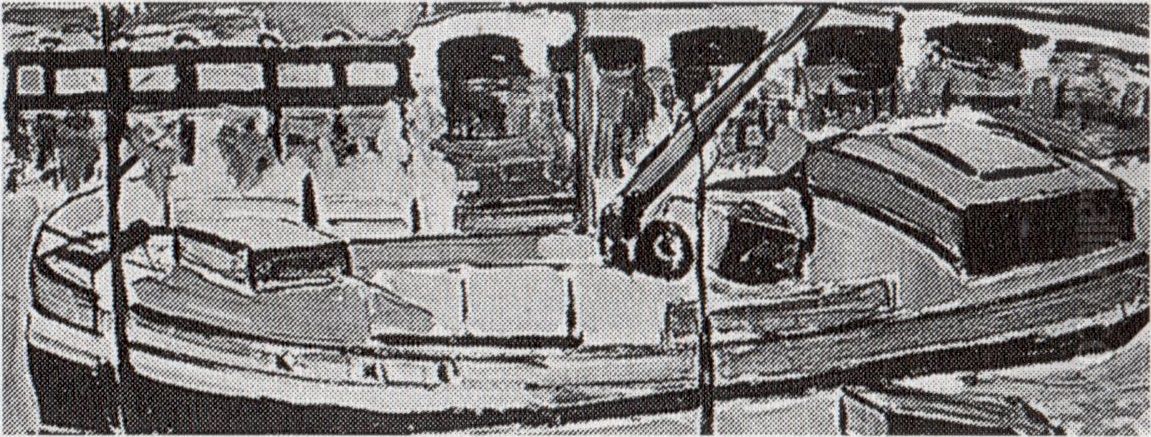 Boat in a Canal Oil Painting by Theo van Doesburg