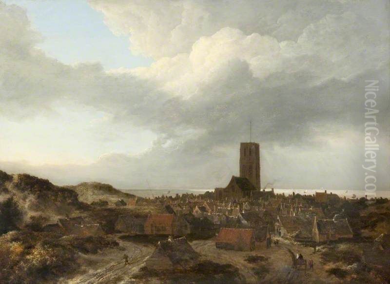 Zicht op Egmond aan Zee Oil Painting by Jacob Van Ruisdael