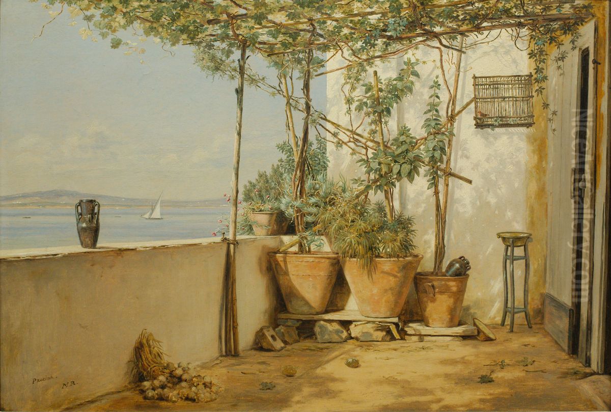 A loggia from Procida Oil Painting by Martinus Rorbye