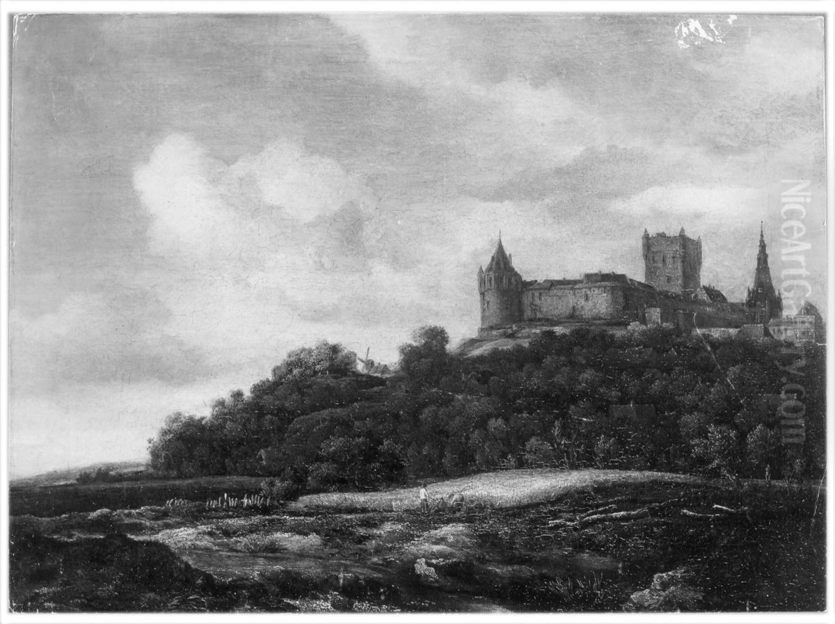 Landschaft mit Schloss Bentheim Oil Painting by Jacob Van Ruisdael