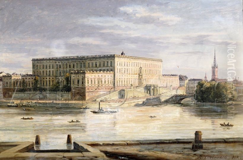 The Royal Palace, Stockholm Oil Painting by Martinus Rorbye