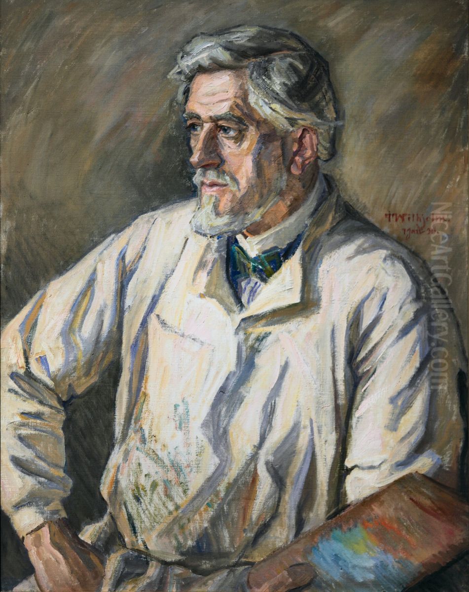 Portraet af J.F. Willumsen Oil Painting by Johannes Wilhjelm