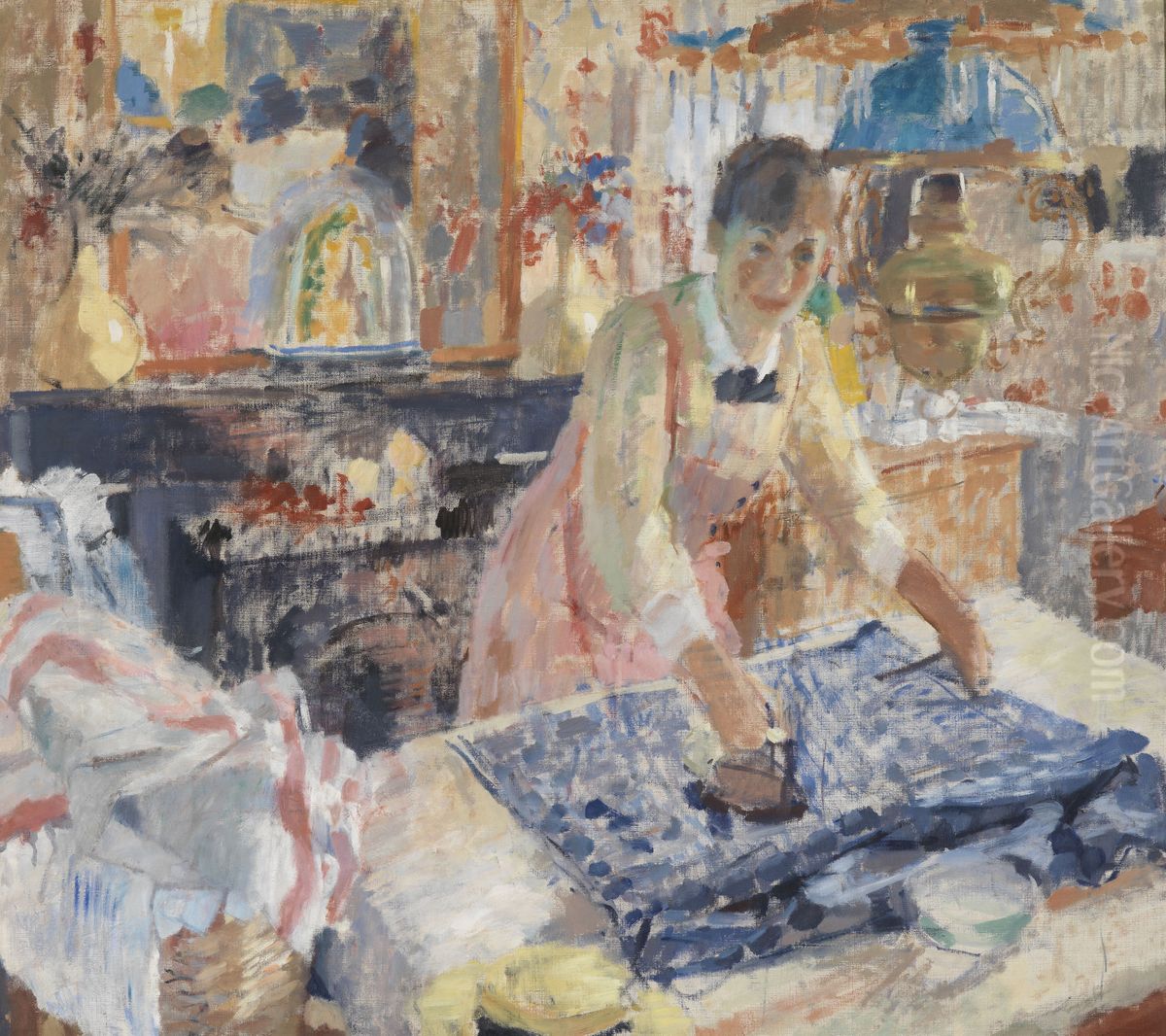 De strijkster Oil Painting by Rik Wouters