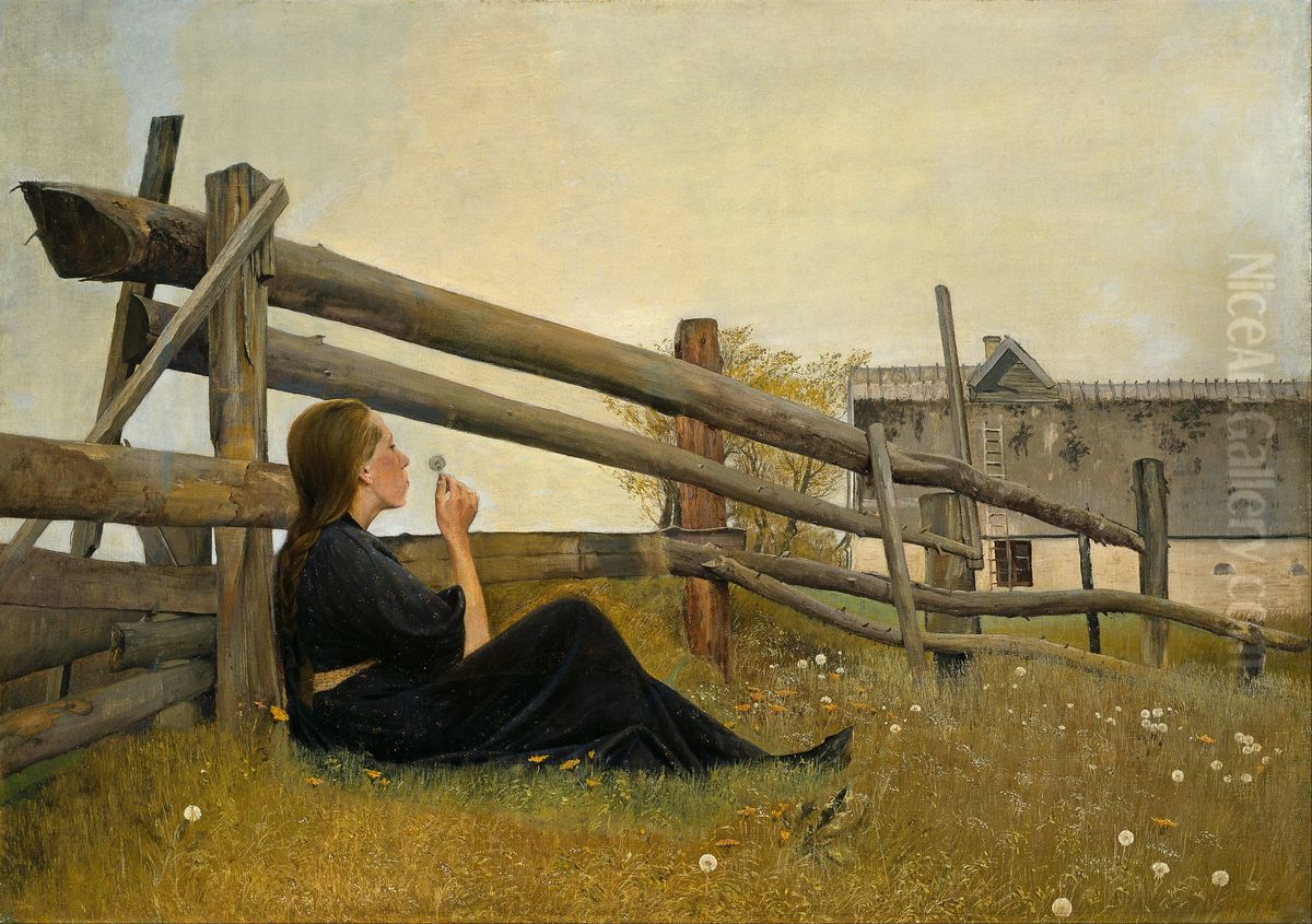I juni maned Oil Painting by Laurits Andersen Ring
