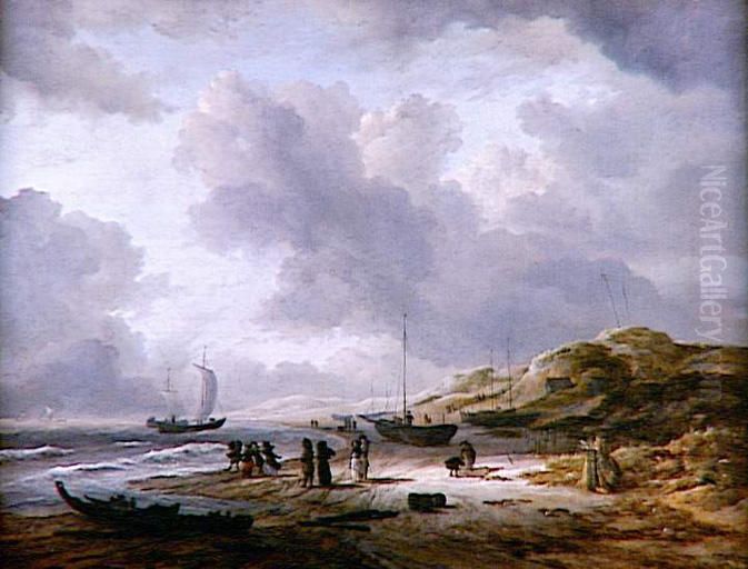 La plage et les dunes de Scheveningen Oil Painting by Jacob Van Ruisdael