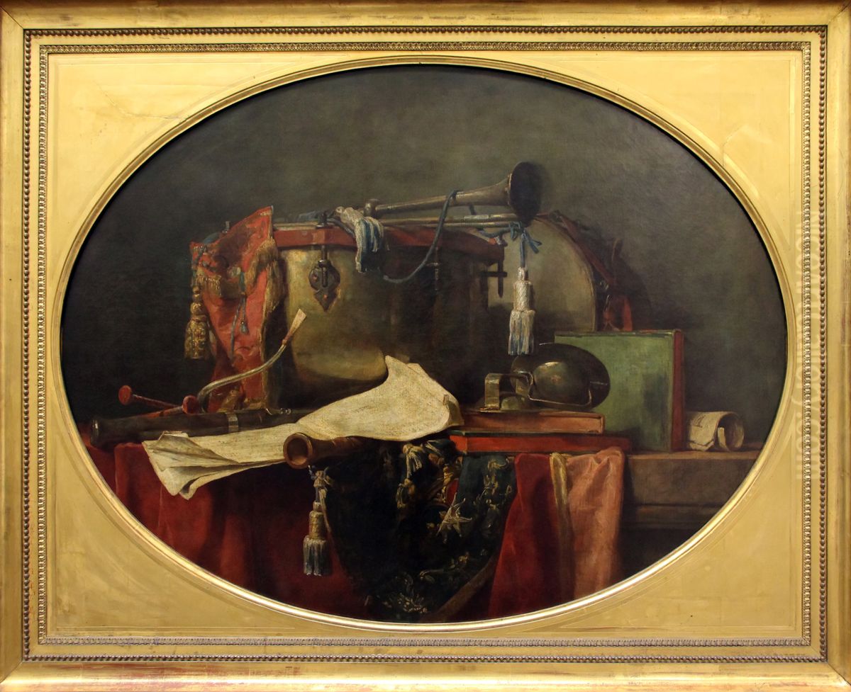 Instruments de la Musique Militaire Oil Painting by Jean-Baptiste-Simeon Chardin