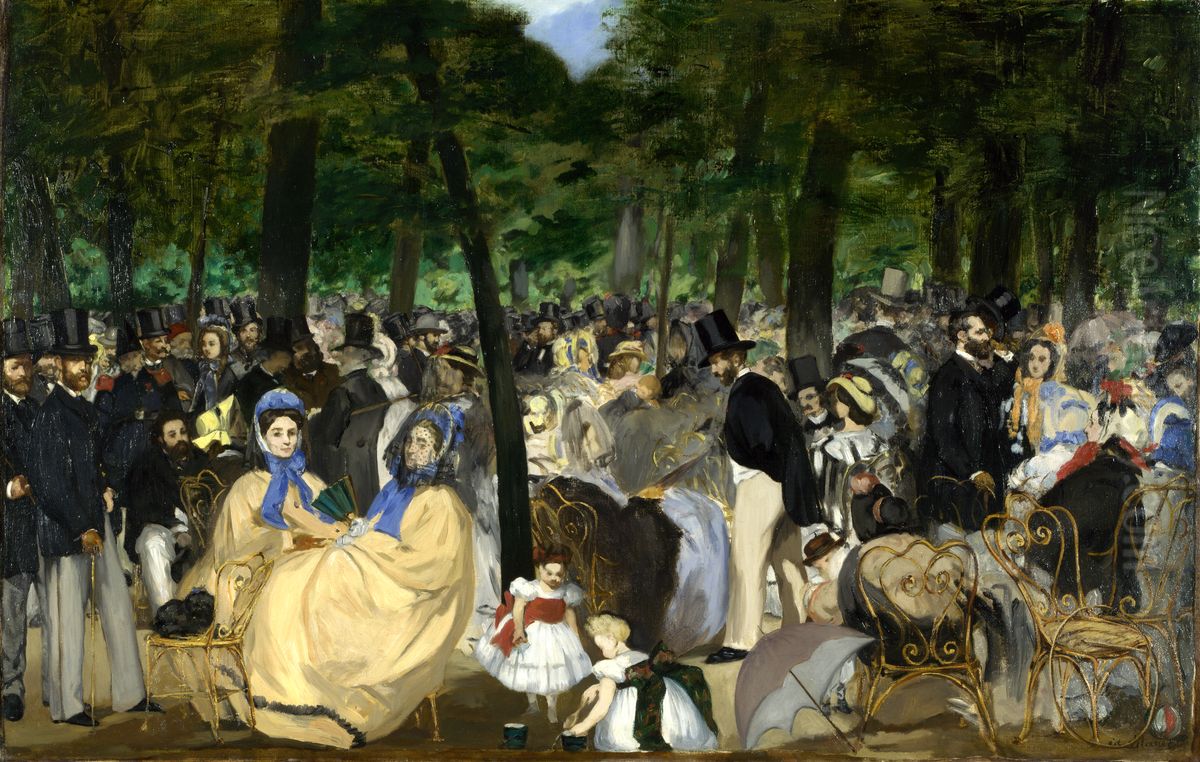 La Musique aux Tuileries. Oil Painting by Edouard Manet
