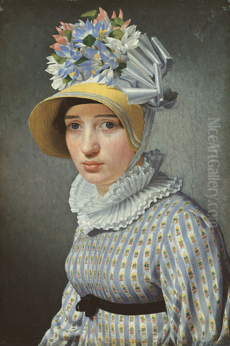 Portrait of the model Maddalena or Anna Maria Uhden Oil Painting by Christoffer Wilhelm Eckersberg