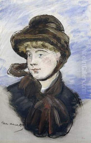 Jeune fille au chapeau marron Oil Painting by Edouard Manet