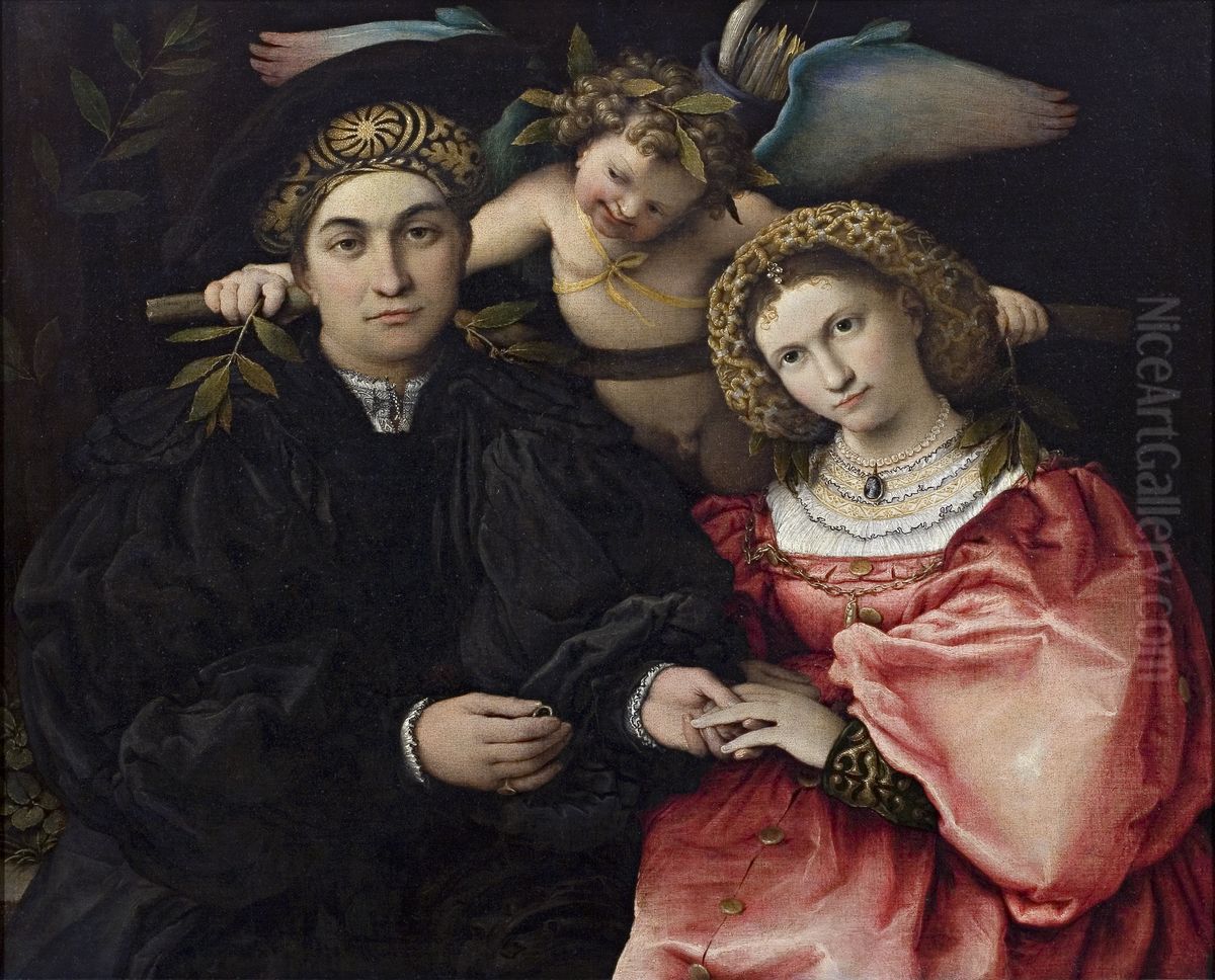 Micer Marsilio Cassotti and his wife Faustina Oil Painting by Lorenzo Lotto