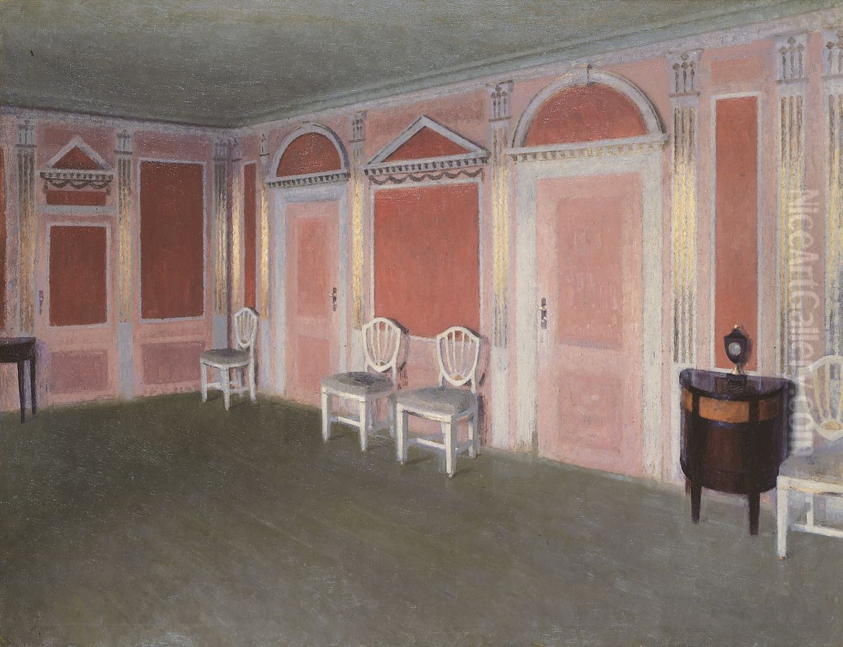 Interior in Louis Seize style. From the artist's home. Rahbeks Alle Oil Painting by Vilhelm Hammershoi