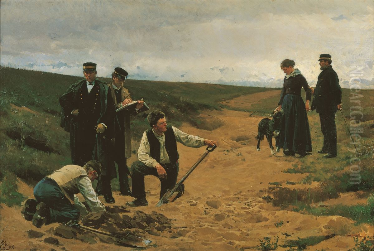 Summum jus, summa injuria. The murder of a child Oil Painting by Erik Henningsen