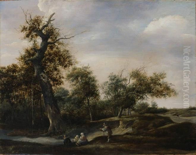 Landschap met een zandweg. Oil Painting by Jan Steen