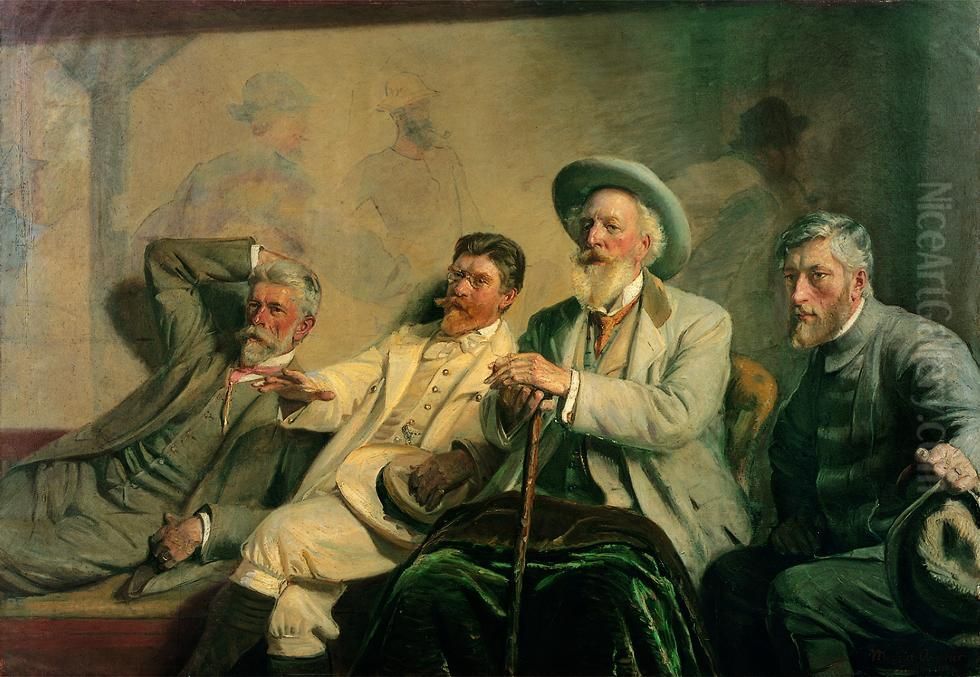 Art Judges Oil Painting by Michael Peter Ancher