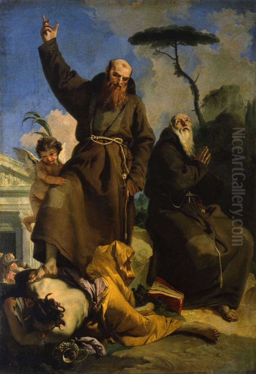Saint Fidelis of Sigmaringen and Saint Joseph of Leonessa Oil Painting by Giovanni Battista Tiepolo