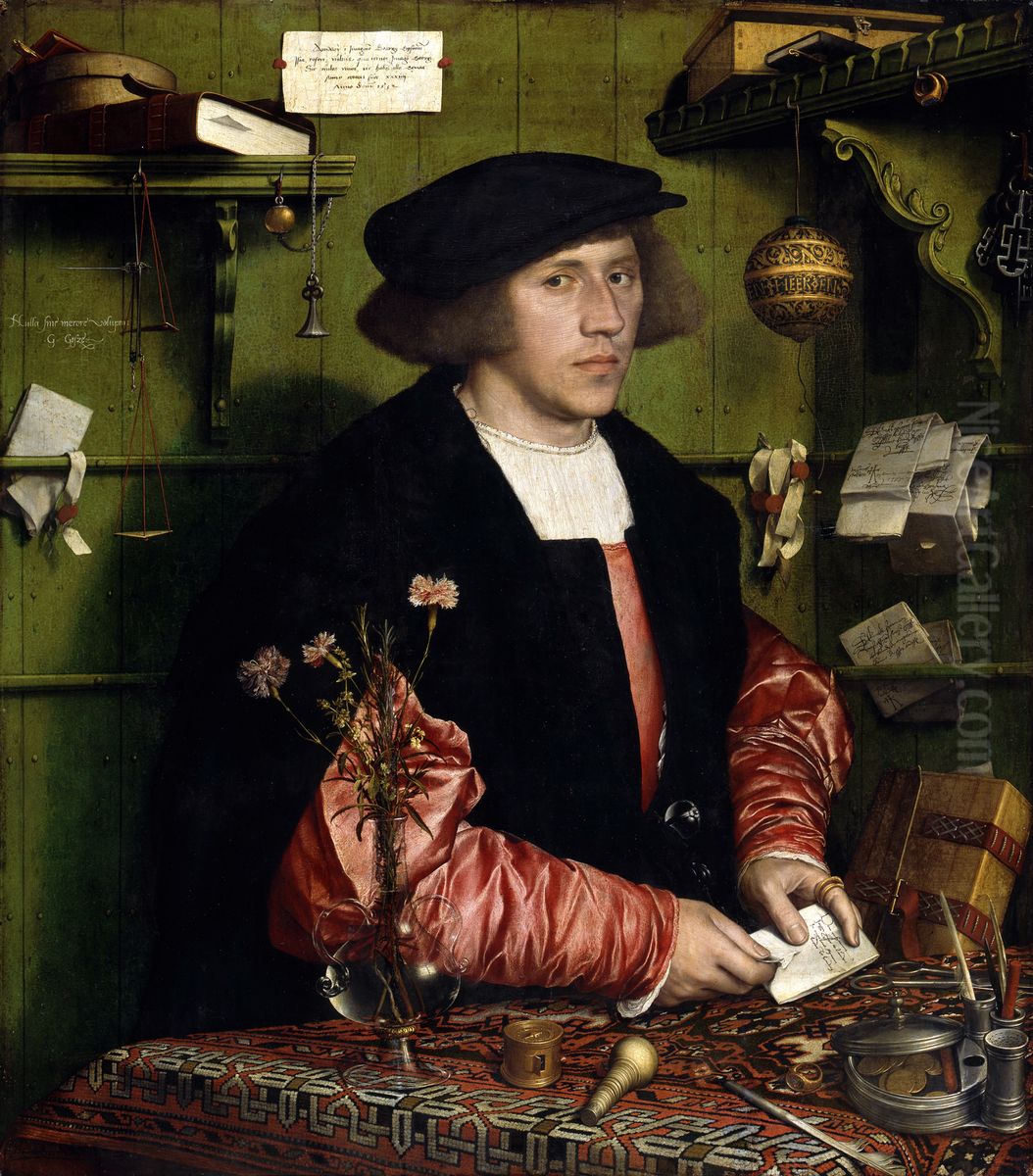 The merchant George Gisze (1497-1562) Oil Painting by Hans Holbein the Younger