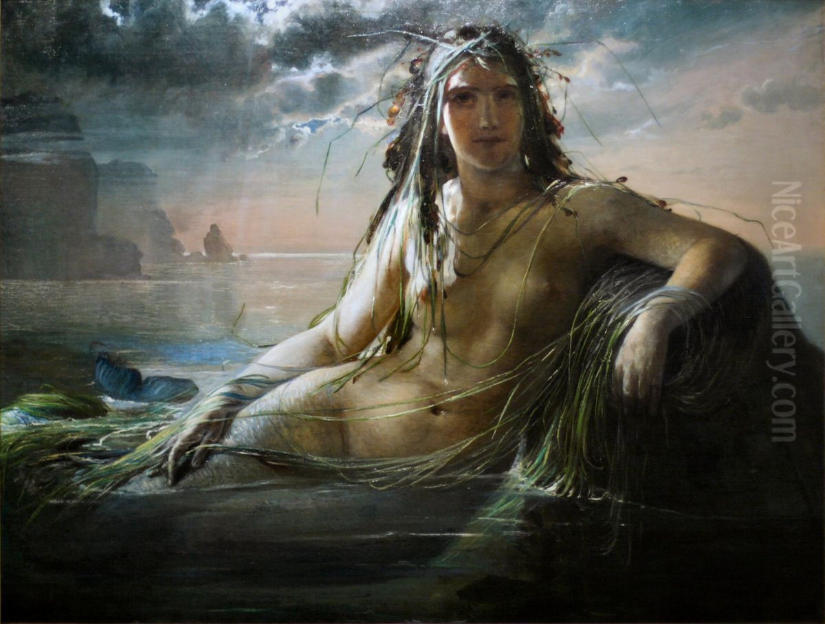 Mermaid Oil Painting by Elisabeth Baumann