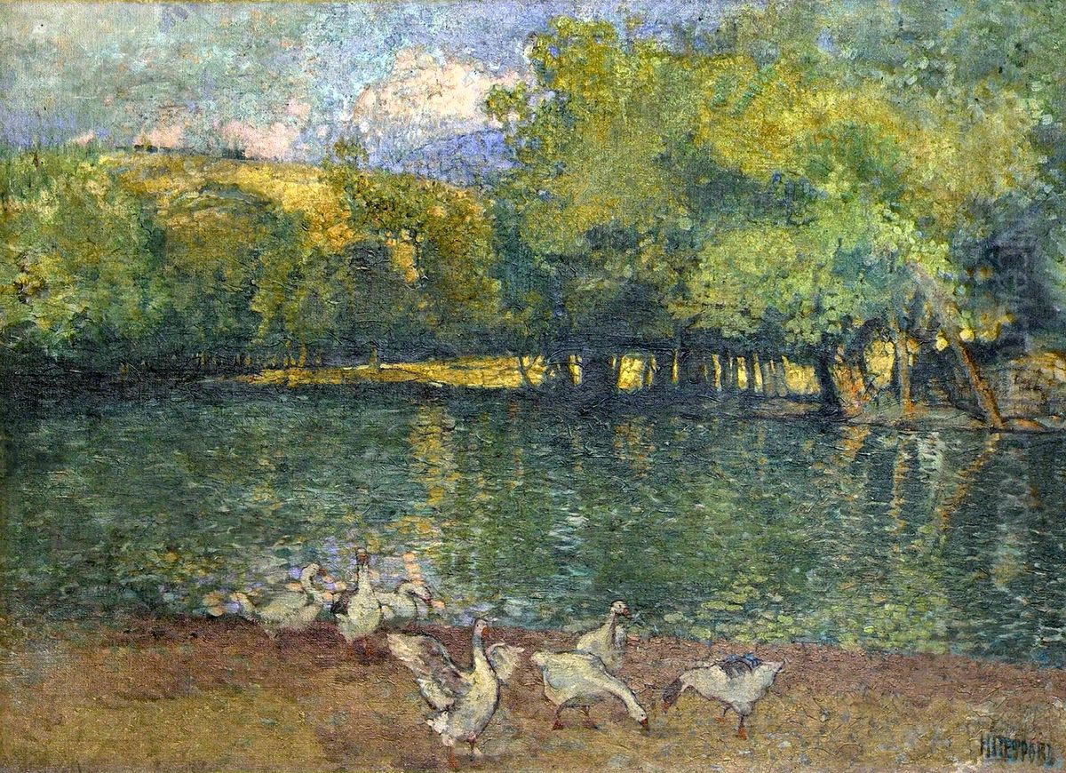 Erma River by the Town of Tran Oil Painting by Nikola Petrov