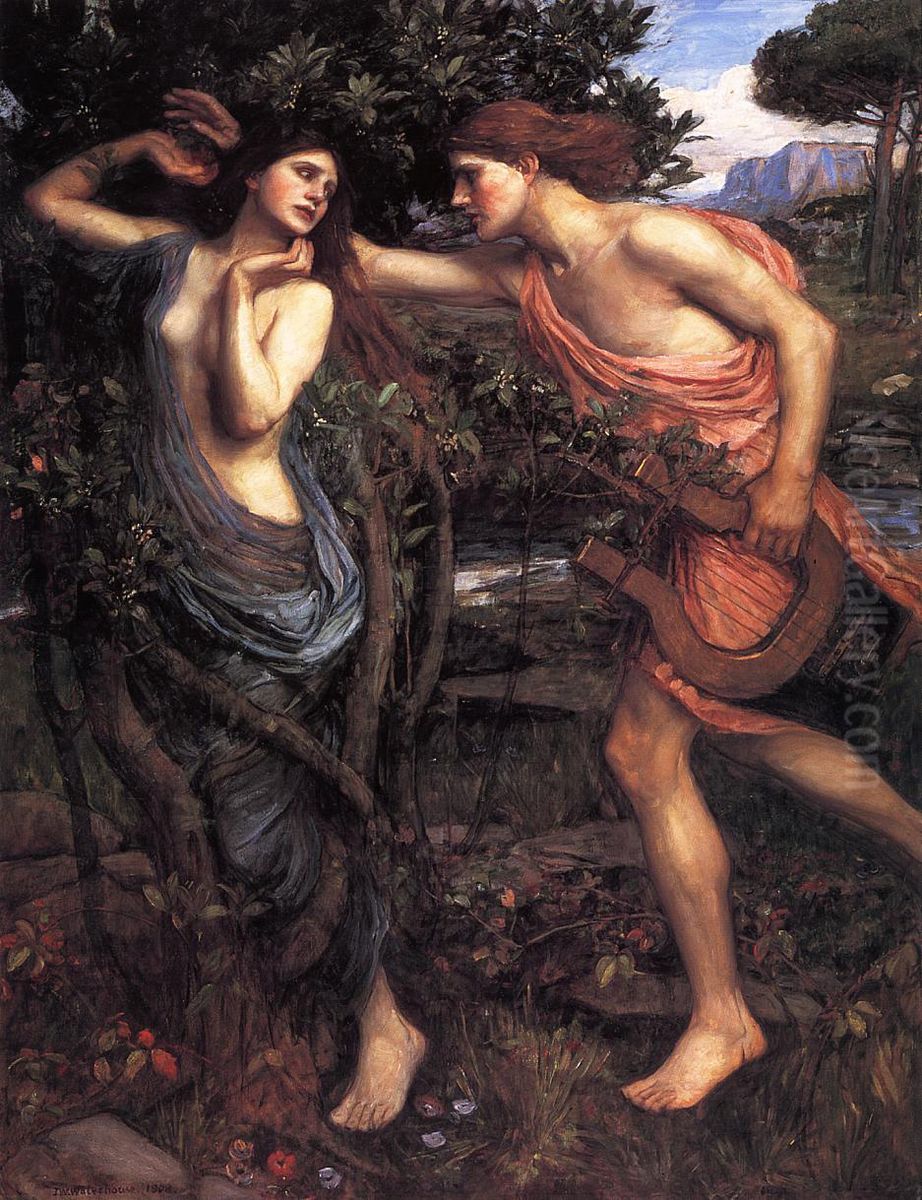 Apollo   and  Daphne Oil Painting by John William Waterhouse