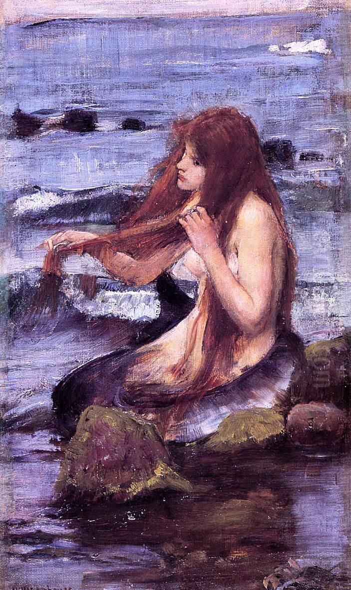 A Mermaid Oil Painting by John William Waterhouse