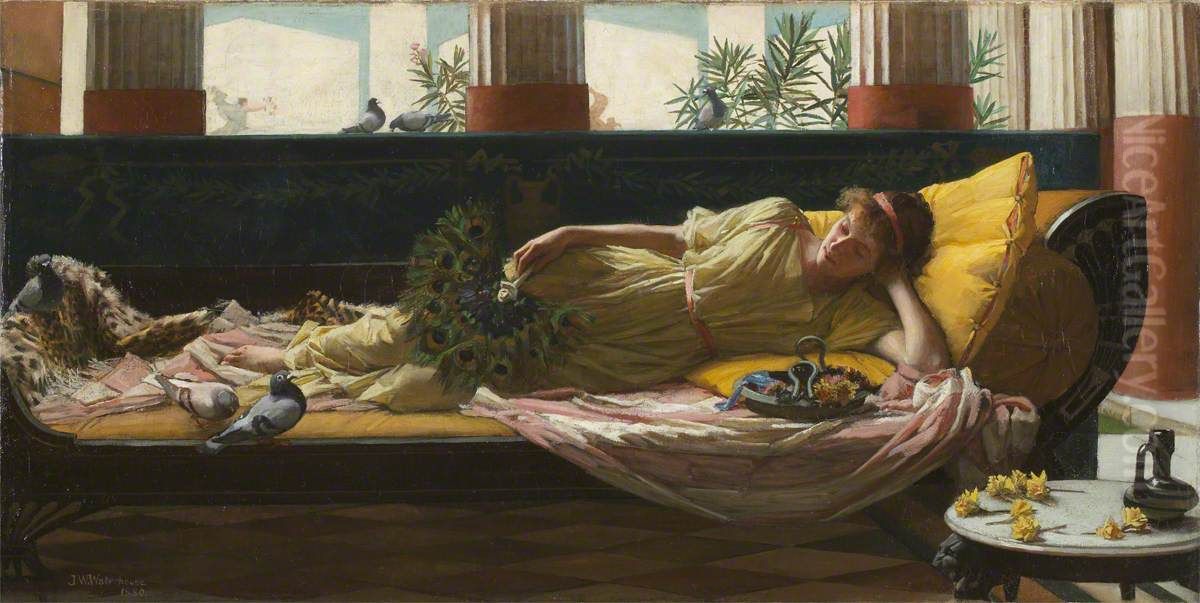Dolce Far Niente Oil Painting by John William Waterhouse