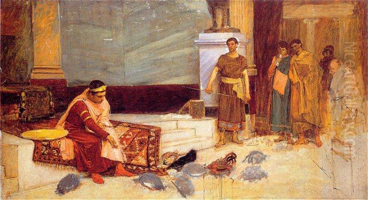 The Favorites of the EmperorHonorius Oil Painting by John William Waterhouse