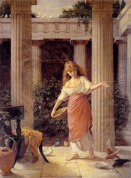 In the Peristyle Oil Painting by John William Waterhouse