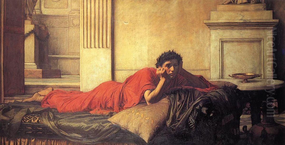 The Remorse of the Emperor Nero after the Murder of his Mother Oil Painting by John William Waterhouse