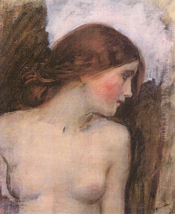 Echo - Study for the head for Echo and Narcissus. Oil Painting by John William Waterhouse