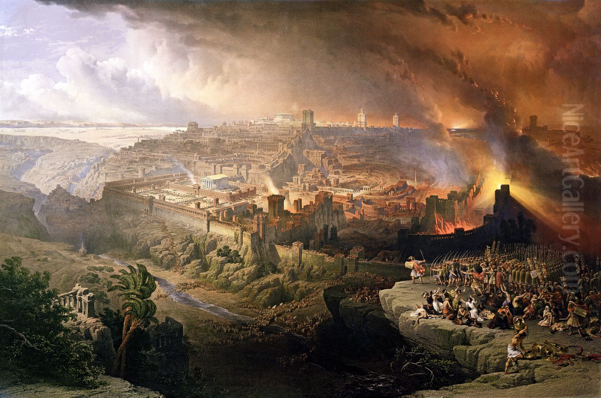 The Siege and Destruction of Jerusalem by the Romans Under the Command of Titus, A.D. 70 Oil Painting by David Roberts