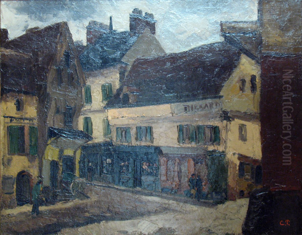 Ein Platz in La Roche-Guyon Oil Painting by Camille Pissarro