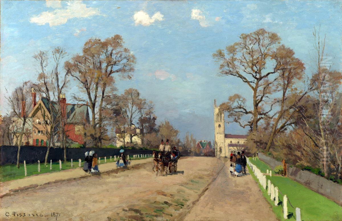 The Avenue, Sydenham Oil Painting by Camille Pissarro