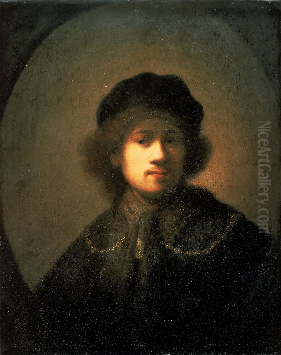 Portrait of the Artist as a Young Man Oil Painting by Rembrandt