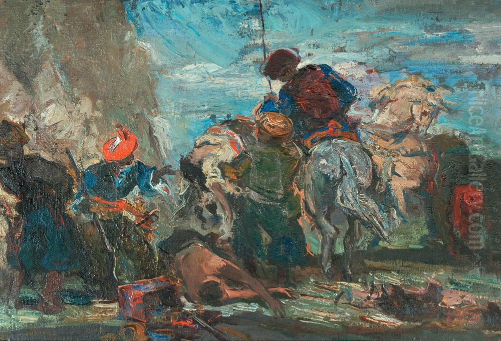 Abduction Oil Painting by Eduard Isabekyan