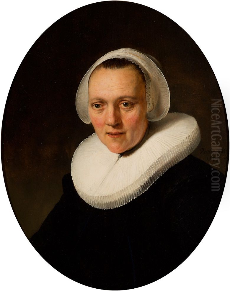 Portrait of a Forty Year Old Woman Oil Painting by Rembrandt