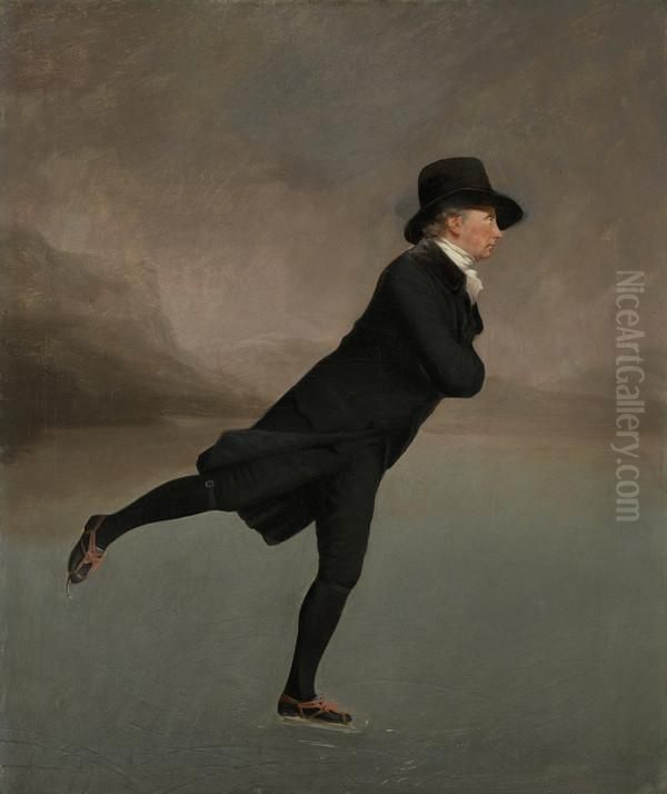 The Reverend Robert Walker Skating on Duddingston Loch (The Skating Minister) Oil Painting by Henry Raeburn
