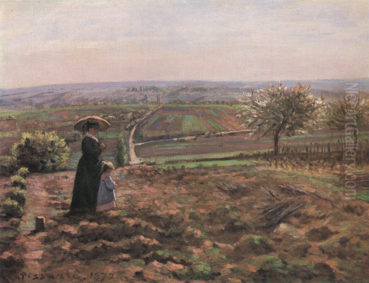 Vejen til Rouen, hojder i Hautil, Pontoise Oil Painting by Camille Pissarro