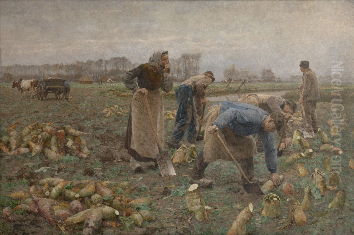The Beet Harvest Oil Painting by Emile Claus