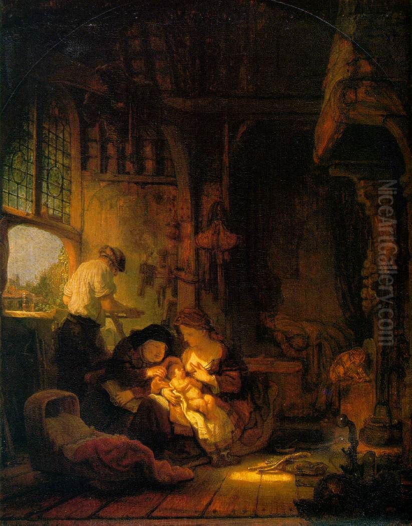 The Holy Family Oil Painting by Rembrandt