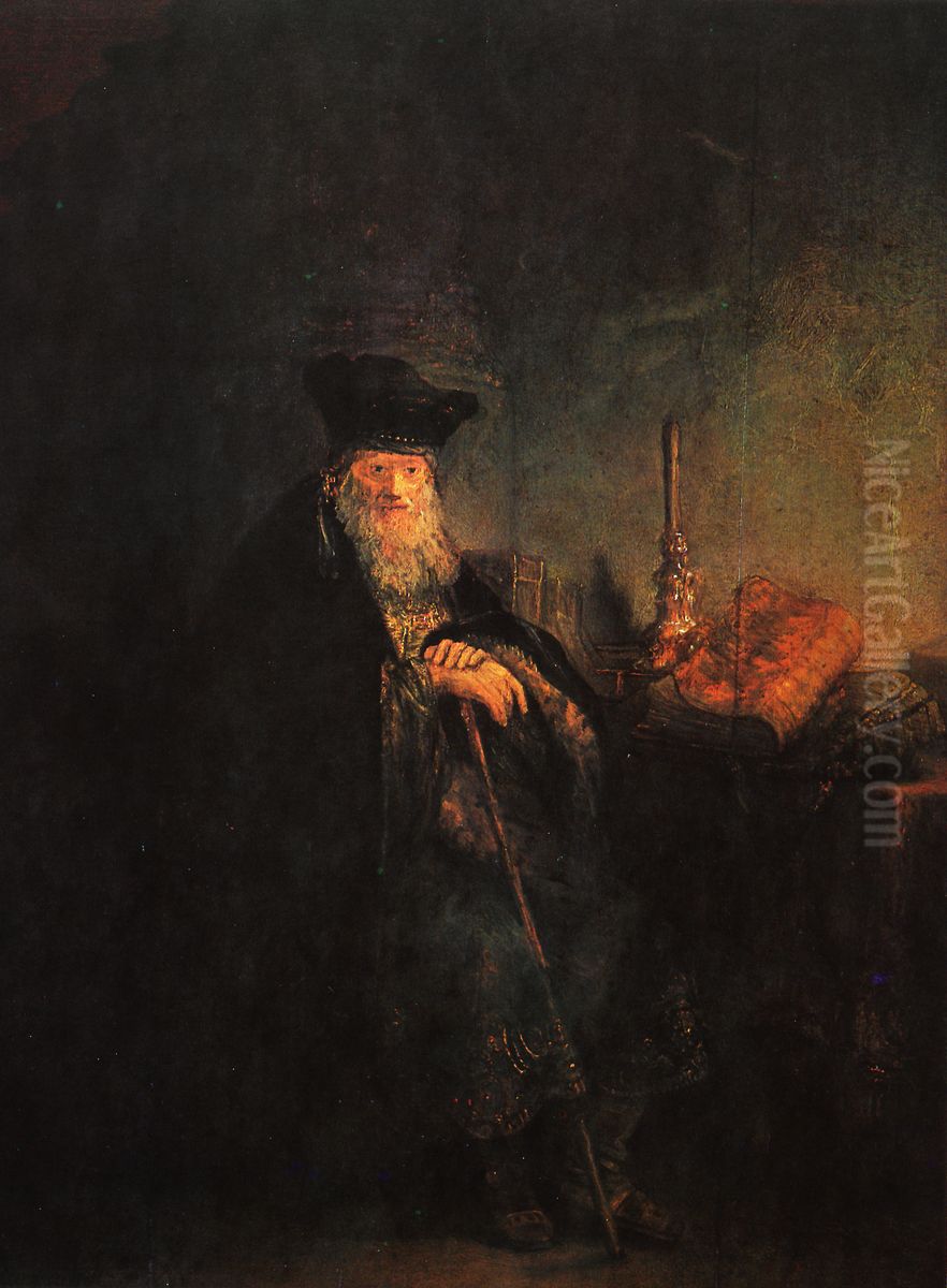 The old rabbi Oil Painting by Rembrandt