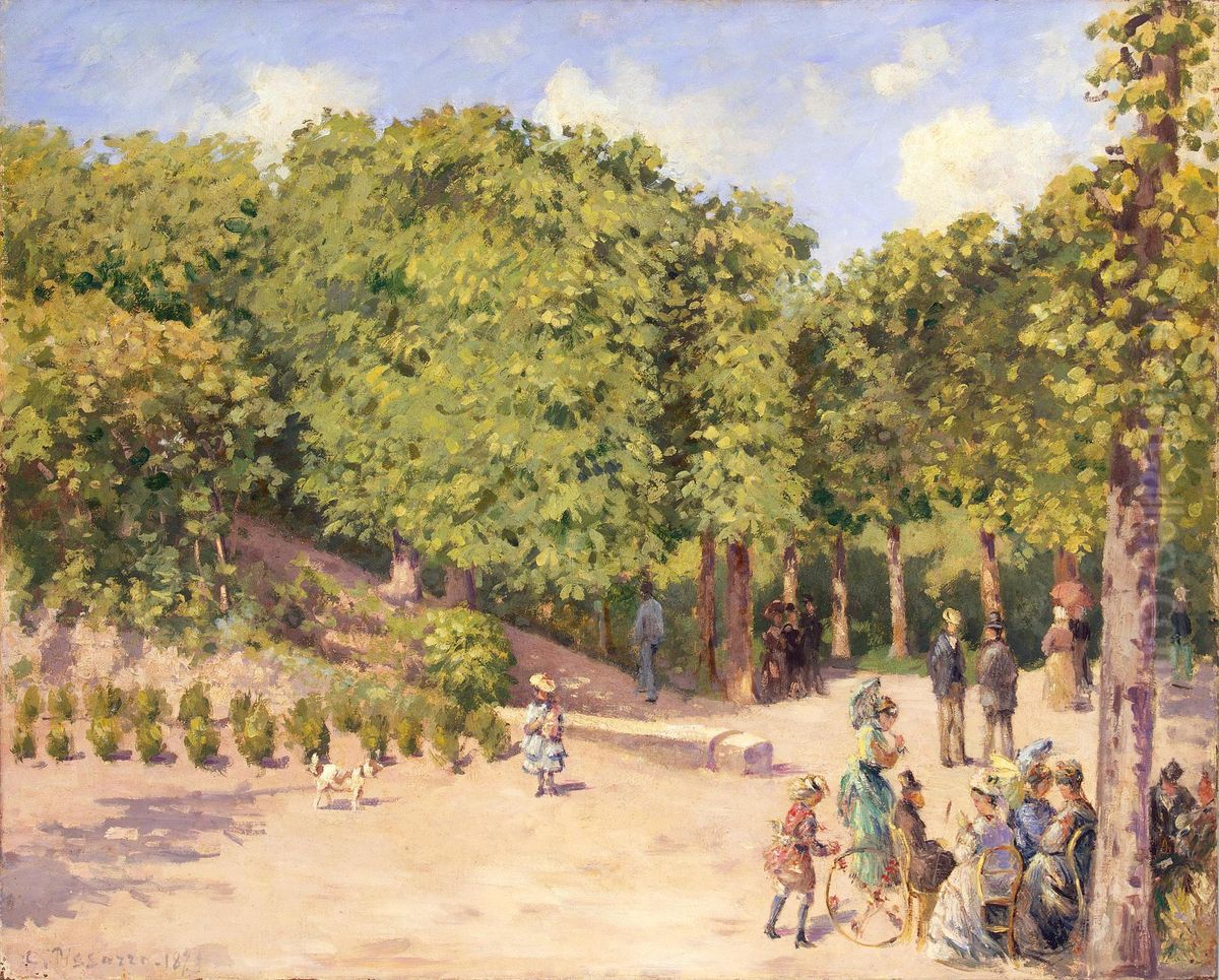 Town Park in Pontoise Oil Painting by Camille Pissarro