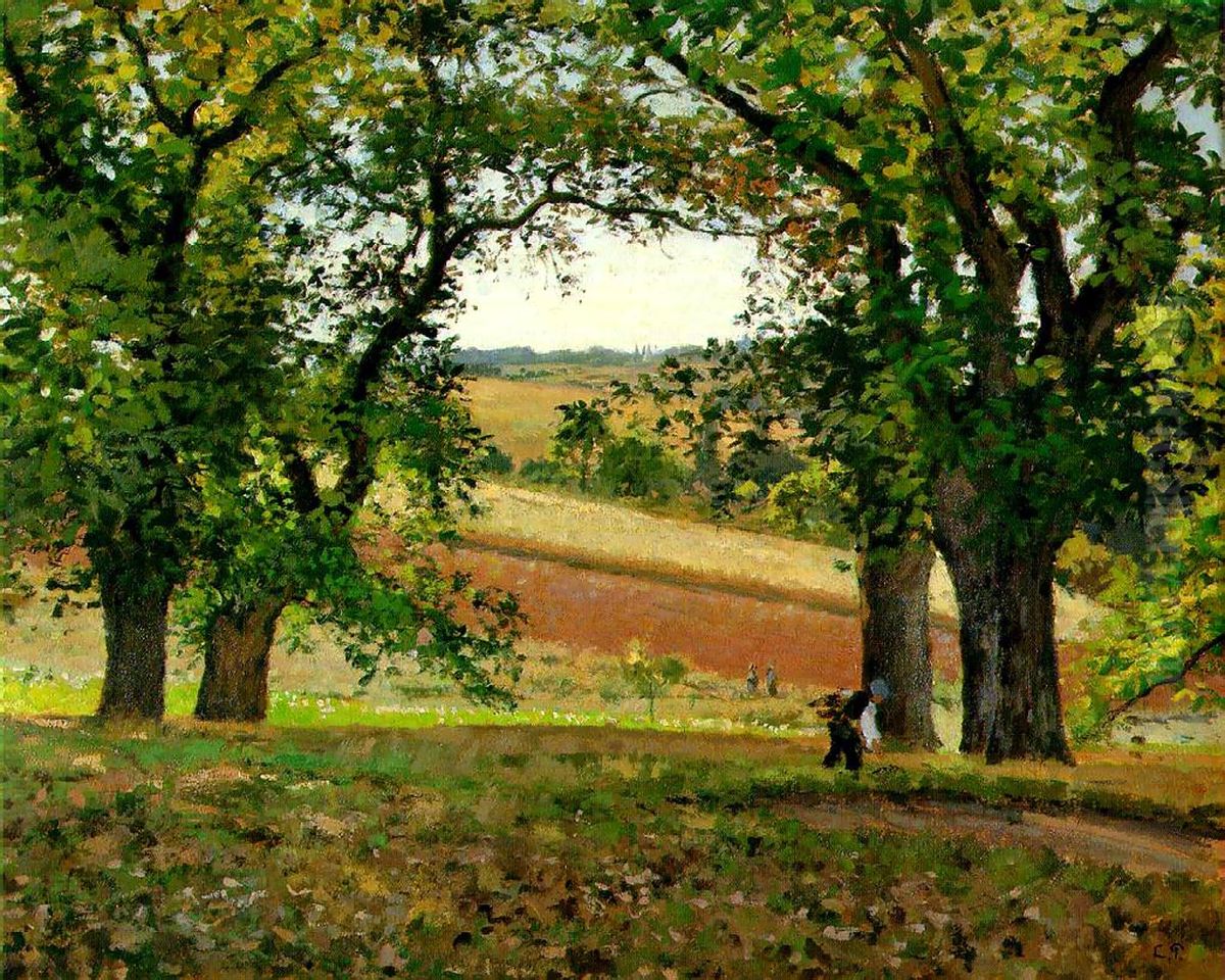 The Chestnut Trees at Osny Oil Painting by Camille Pissarro