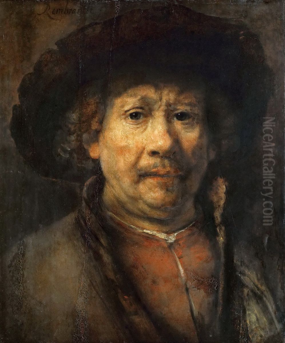 Self-portrait with Beret Oil Painting by Rembrandt