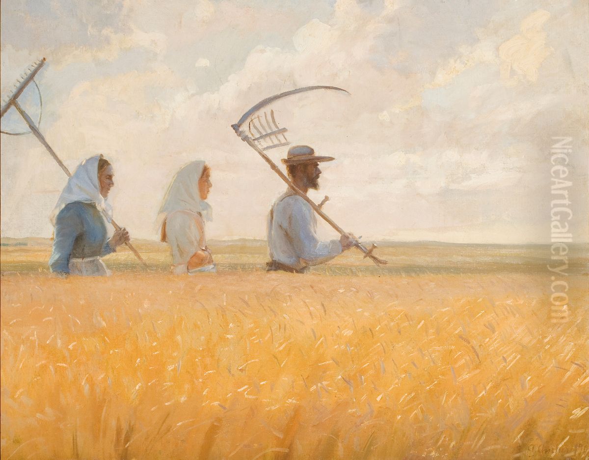 Harvest Time Oil Painting by Anna Ancher