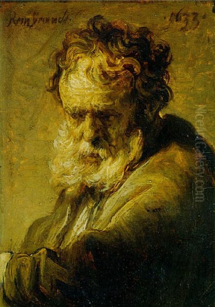 Bust of an old man Oil Painting by Rembrandt