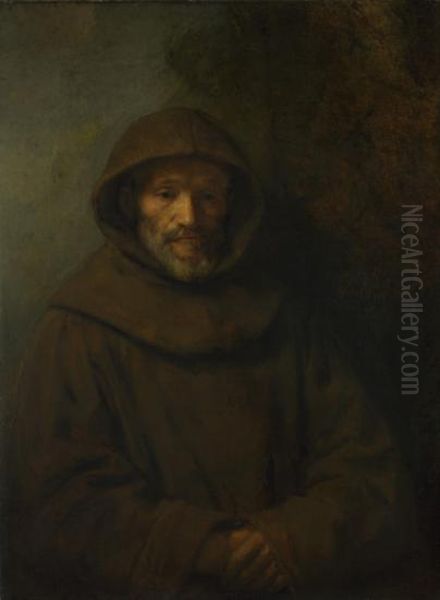A Franciscan Friar Oil Painting by Rembrandt
