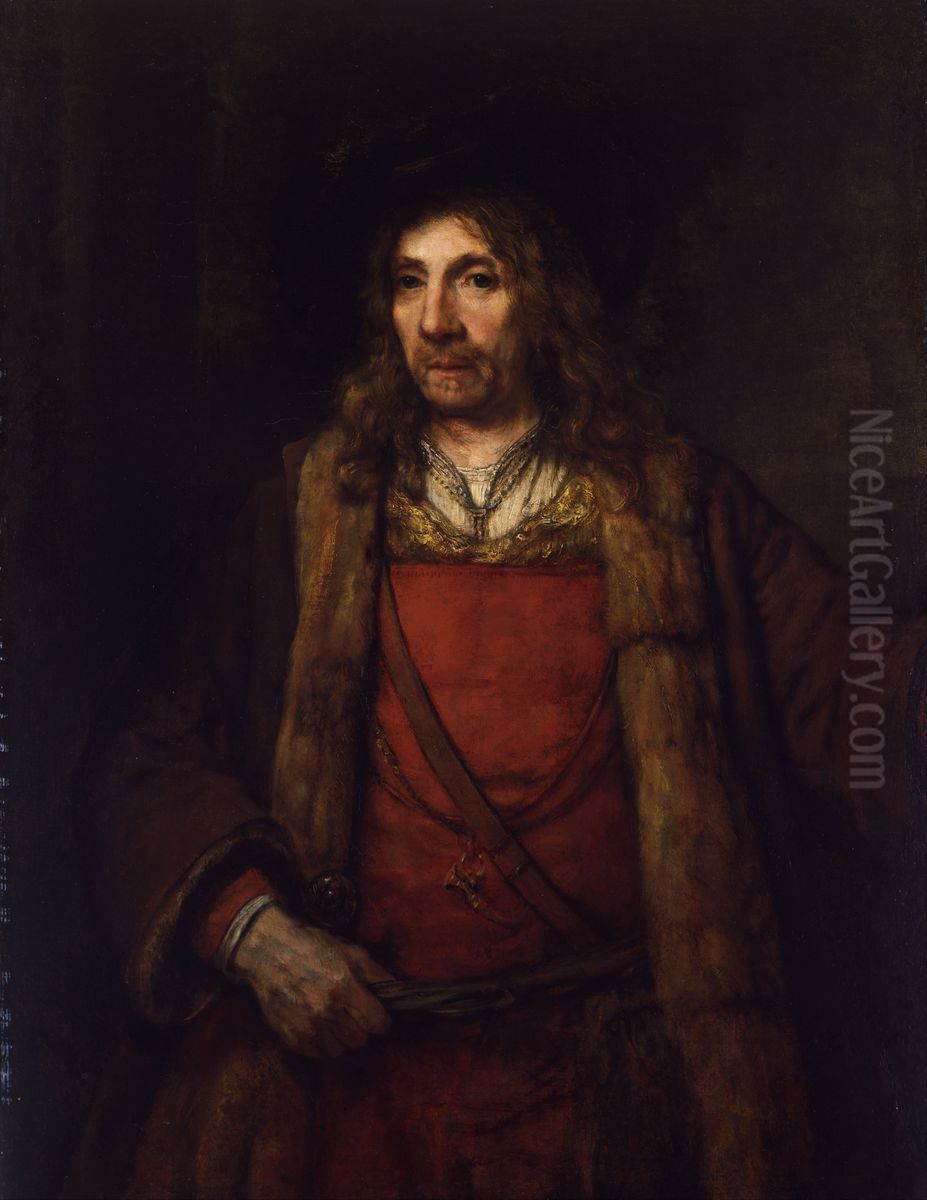 Man in a Fur-lined Coat Oil Painting by Rembrandt